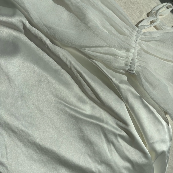 White Satin Engagement Party Dress - Picture 8 of 10